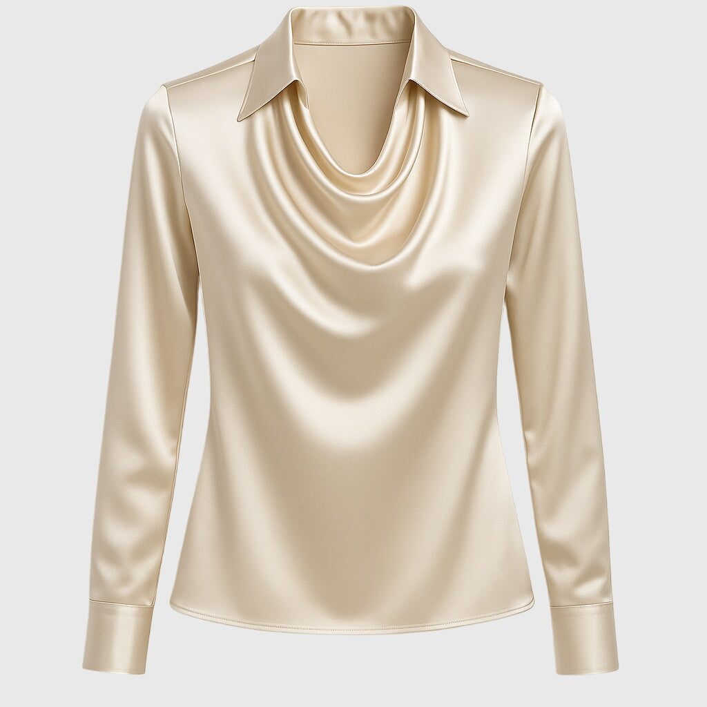 Brooklyn – Elegant blus i glansigt satin