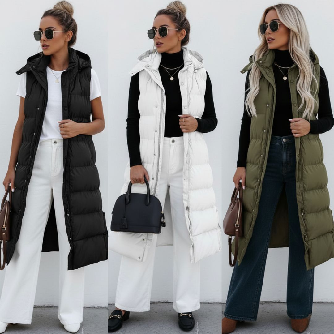 Lange damvadderad väst