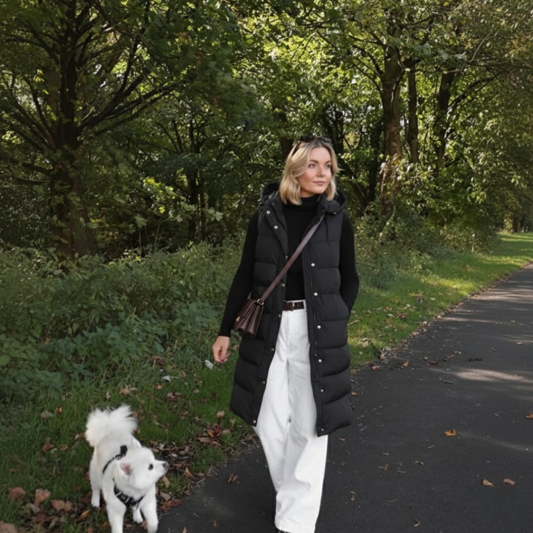 Lange damvadderad väst