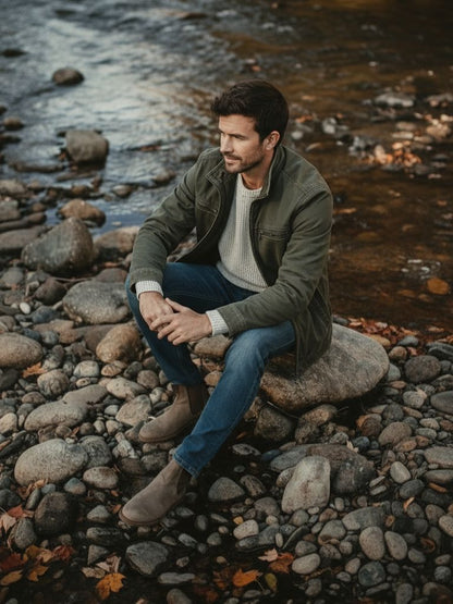 Valmont Vintage Olivgrön Fältjacka - Cross & Crown