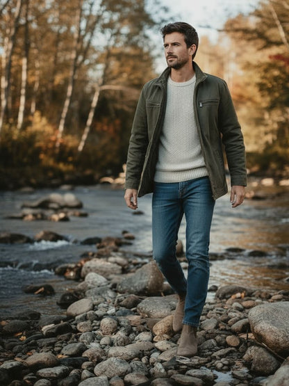 Valmont Vintage Olivgrön Fältjacka - Cross & Crown