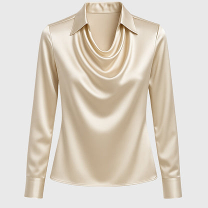 Brooklyn – Elegant blus i glansigt satin