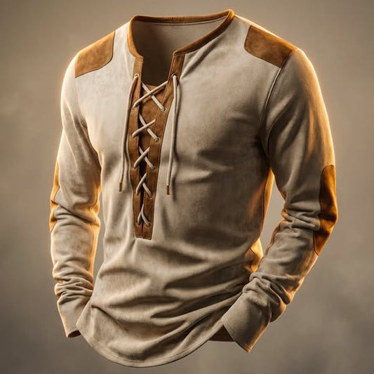 VELMONT™ | Henley-tröja i mocka-look